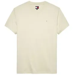 Tommy Jeans für Herren. DM0DM21780 Beigefarbenes, schmal geschnittenes T-Shirt mit linearem Logo (XL), Lässig, Baumwolle, Kurzarm