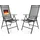 BigDean Gartenstuhl 2 St. 120 kg belastbar 7-fach verstellbar dunkelgrau 55 x 70 x 106 cm