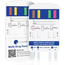 LuxmedIQ 2x LuxmedIQ Drogenschnelltest für 8 Drogenarten - Urin Drogentest Multi 8 - für Cannabis, Kokain, Amphetamin, Ecstasy, Opiate, Methamphetamin, Methadon und Benzodiazepine