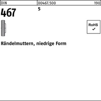 Industrial Quality Supplies DIN 467 Rändelmuttern 5 M 6