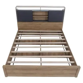 MCW Doppelbett P43 180 x 200 cm Eiche MDF dunkelgrau
