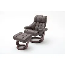 InnoSeat Relaxsessel Calgary XXL Echtleder 180 x 100 x 80 cm Braun mit Hocker