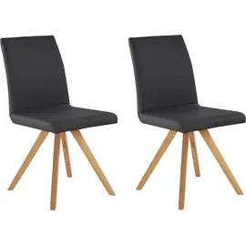 Home Affaire »Rio« (Set) 2 Stk.Bezug in Kunstleder oder Strukturstoff und das Gestell ist Eiche geölt, schwarz