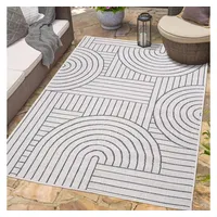 Carpet City Outdoor Teppich Wetterfest 120x170 cm - Creme-Grau