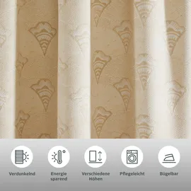 Bruno Banani Verdunkelungsvorhang BRUNO BANANI "Alessio" Gr. 4, beige, B:130cm H:245cm, Polyester, Polyester, Gardinen, Elegantes Muster, Jacquard, verdunkelnder Vorhang, blickdicht,modern
