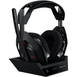 Logitech Astro A50 (Gen 5) LIGHTSPEED kompatibel mit Dolby Atmos inkl. Basisstation, kabellos, Over-ear Gaming Headset Bluetooth Schwarz