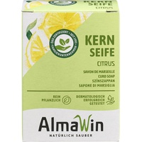 AlmaWin Kernseife I Umweltfreundliche Naturseife mit Zitronen-Duft I Feste Seife zur milden Körperpflege & Händewaschen I Frei von synthetischen Duft- & Farbstoffen I Vegan