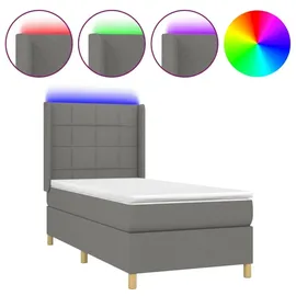 vidaXL Boxspringbett 100 x 200 cm Dunkelgrau