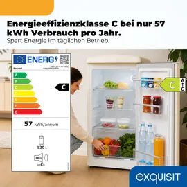 Exquisit Retro Vollraumkühlschrank RKS120-V-H-160C (122 l, 895 mm hoch, Magnolienweiß)