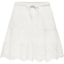 KIDS ONLY Volantrock KIDS ONLY "KOGBONDI LIFE EMB SKIRT WVN", Mädchen, Gr. 164, weiß (cloud dancer), Web, Obermaterial: 100% Baumwolle, unifarben, kniefrei, Röcke Volantrock, mit Spitzenkante