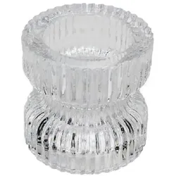 Wiedemann Kerzen Glas Kerzenleuchter zum Wenden für Teelichter und Spitzkerzen
