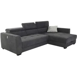 JOB Eckcouch Stoff 2-Sitzer Grau