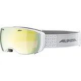 Alpina ESTETICA QV - Verspiegelte, Selbsttönende & Kontrastverstärkende OTG Skibrille Mit 100% UV-Schutz Für Erwachsene, Weiß