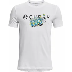 Jungen Kurzarm-T-Shirt Under Armour Curry Trolly Weiß Gr. 152 - 12 Jahre