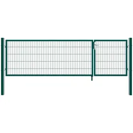 Home Deluxe Doppelflügel Gartentor 350 x 180 cm Grün/Metall