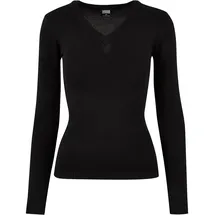 URBAN CLASSICS Knitted Pullover Mit V-ausschnitt Black L