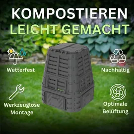 ViD Komposter 740 Liter Schwarz Garten Schnellkomposter