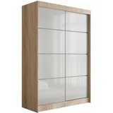 altdecor Schiebetürenschrank PEKA 120 x 215 x 61 cm Sonoma/Weiß