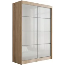 altdecor Schiebetürenschrank PEKA 120 x 215 x 61 cm Sonoma/Weiß