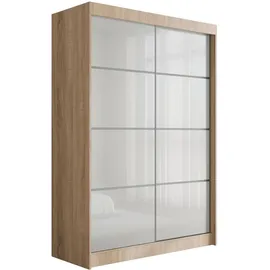 altdecor Schiebetürenschrank PEKA 120 x 215 x 61 cm Sonoma/Weiß