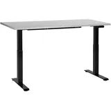 Beliani Schreibtisch DESTINES in Grau/Schwarz | Schwarz Melamin 160x72cm Elektrisch Höhenverstellbar Rechteckig mit USB Metallgestell Modern Büro Steh-sitz-tisch Stehtisch