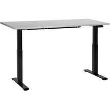 Beliani Schreibtisch DESTINES in Grau/Schwarz | Schwarz Melamin 160x72cm Elektrisch Höhenverstellbar Rechteckig mit USB Metallgestell Modern Büro Steh-sitz-tisch Stehtisch