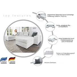 Collection AB Wohnlandschaft COLLECTION AB "Josy XL U-Form, B: 313 cm in Cord, Cord-Mix", grau (anthrazit), B:313cm H:84cm T:161cm, 100% Polyester, Sofas, Wohnlandschaft, Bettfunktion, Bettkasten & 2 Zierkissen, Federkern, Topseller