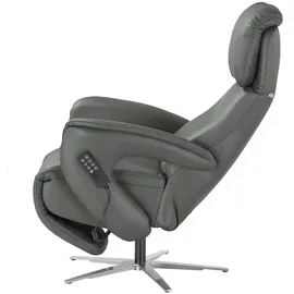Hukla Relaxsessel Pierre Leder 75 x 126 x 177 cm Grau elektrisch