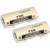 FDK (ehemals Sanyo) 2x FDK Lithium 3V Batterie CR 17450SE A - Zelle U Lötfahne Temperaturbereich -40 - +85°C