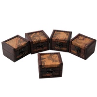 MYA Schmuckkästchen für Schmuck, aus Holz, für Damen, Vintage, Schmuckbox, europäischer Stil, Weltkarte, Schmuckbox, für Damen / Mädchen, Schmuckbox, Reise