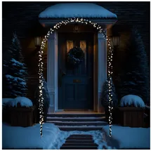 MARELIDA LED Türbogen Hochzeitsbogen Torbogen beleuchtet Gartenbogen 2,3m,