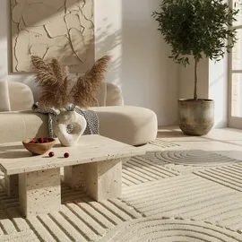 KADIMA DESIGN Teppich Beige, 140x200 cm, – Böden, Teppiche, Hochflorteppiche & Shaggys