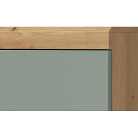 inn.furn Waschbeckenunterschrank 2 Schubladen 60 x 56 x 34 cm Salbeigrün/Eiche
