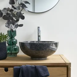 Waschbecken aus Marmor schwarz Waschbecken Bahya