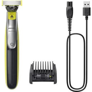 Philips OneBlade 360 QP2734/23 Face, Folienschaber, Anthrazit, Limette, Contour-following technology; Dual protection system; 360 Blade, Replace ev... - Grau/Limette