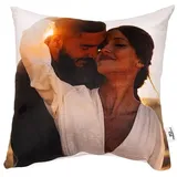 EXTRA Großes Personalisiertes FOTOGESCHENK Plüsch Kissen mit eigenem Foto (60 x 60 cm) MAXI Foto-kissen mit Deinem Foto & Text Bedrucken Zum Jahrestag, Geburtstag, Valentinstag, XXL Flauschig [091]