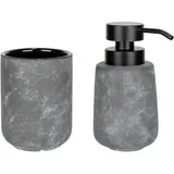 Wenko Badaccessoire-Set Grau/Schwarz