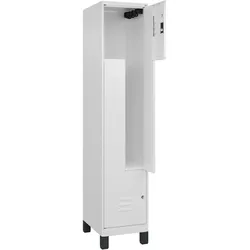 C+P Z-Spind Classic PLUS, Füßen, 2 Abteile, HxBxT 195x40x50cm, Zylinderschloss, Verkehrsweiß von PROREGAL