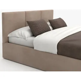 Muralo Polsterbett Stoffbett Bett mit Bettkasten und Gasdruckfeder mit Polsterkopfteil Bett 120x200 Bett mit Stauraum Beige
