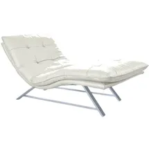 W.Schillig Relaxliege daily dreams Leder 95 x 91 x 170 cm Weiß mit Kissen