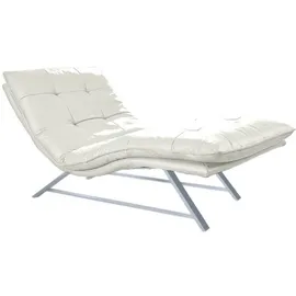 W.Schillig Relaxliege daily dreams Leder 95 x 91 x 170 cm Weiß mit Kissen