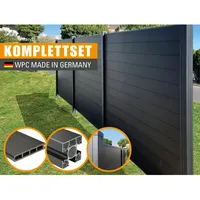 KOVALEX Steckzaun Erweiterungmodul inkl. 1 Pfosten Anthrazit Mattiert