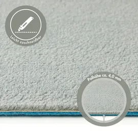 Andiamo Teppichboden ANDIAMO "Kira, Velours, Gesamthöhe 8 mm, Luxusklasse LC1", grau, B:400cm L:400cm, Kunstfaser, Teppiche, Uni Farben, Breite 400 cm, strapazierfähig, pflegeleicht, Wohnzimmer