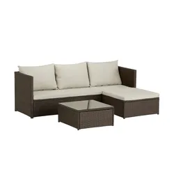 Loungegruppe aus Polyrattan Girona , braun