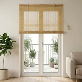vidaXL Rollo Natur 90 x 220 cm Bambus/Braun