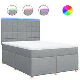 vidaXL Boxspringbett 140 x 200 cm Hellgrau
