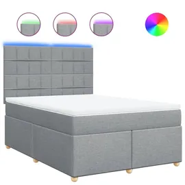 vidaXL Boxspringbett 140 x 200 cm Hellgrau