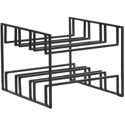 KADIMA DESIGN Schwarzer Eisen Weinhalter für 6 Flaschen, modernes Design, langlebig