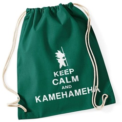 Autiga Turnbeutel Turnbeutel Keep Calm and Kamehameha Son Goku Dragonball Hipster Beutel Tasche grün