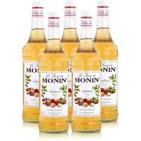 Monin Sirup Haselnuss 1L - Cocktails Milchshakes Kaffeesirup (5er Pack)